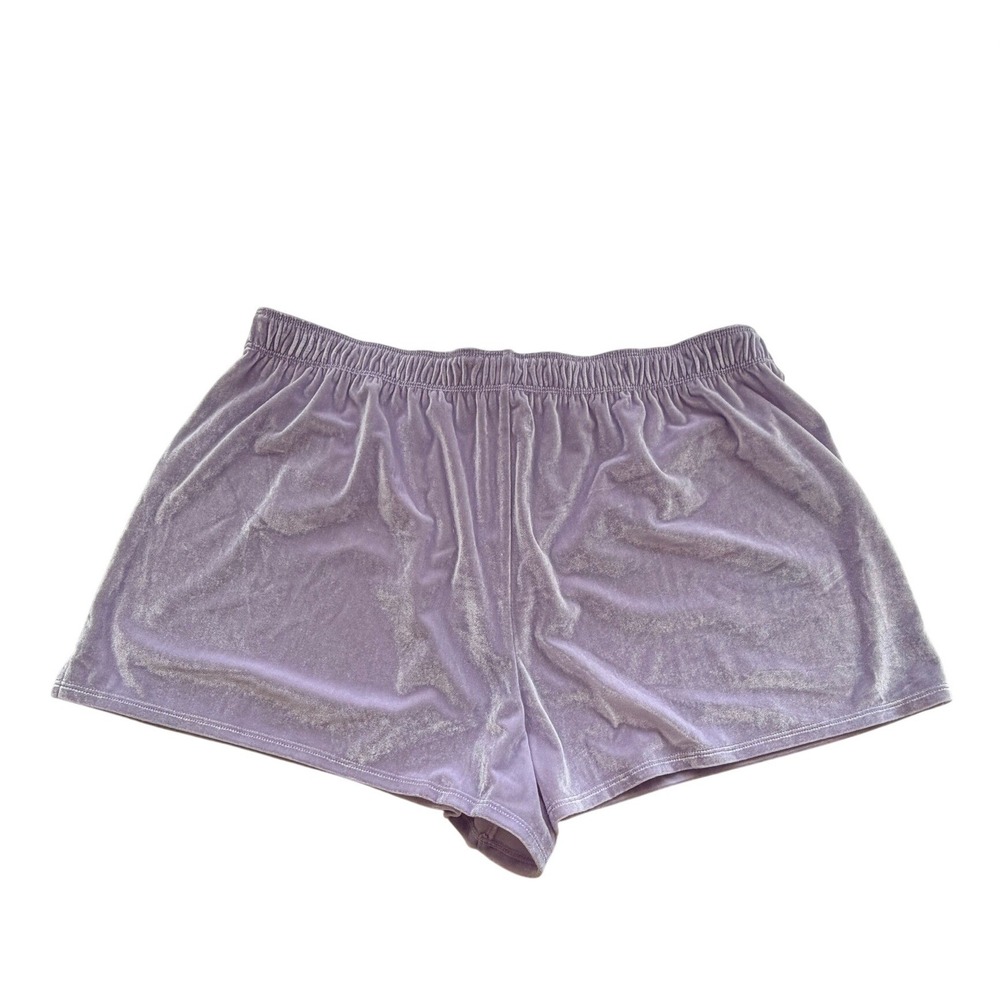 PINK Victoria's Secret Sleep Shorts Sz XL Lavender Velvet Rhinestone Loungewear - Picture 4 of 8